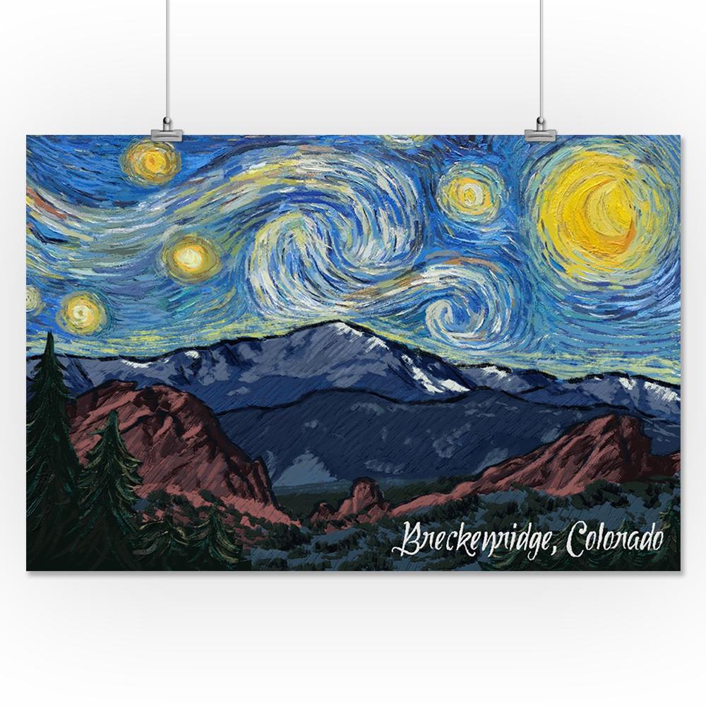 Breckenridge, Colorado, Pikes Peak, Starry Night, Lantern Press Artwork, Art Prints and Metal Signs Art Lantern Press 