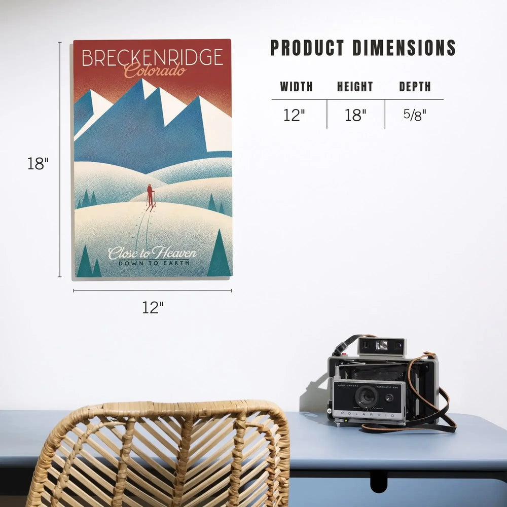 Breckenridge, Colorado, Skier In the Mountains, Litho, Lantern Press Artwork, Wood Signs and Postcards - Lantern Press