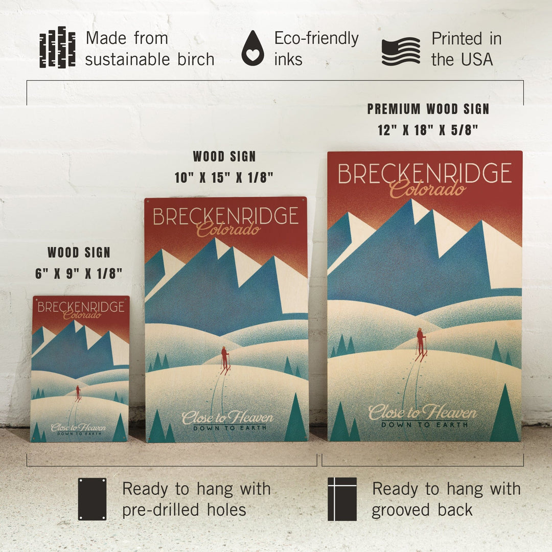 Breckenridge, Colorado, Skier In the Mountains, Litho, Lantern Press Artwork, Wood Signs and Postcards Wood Lantern Press 