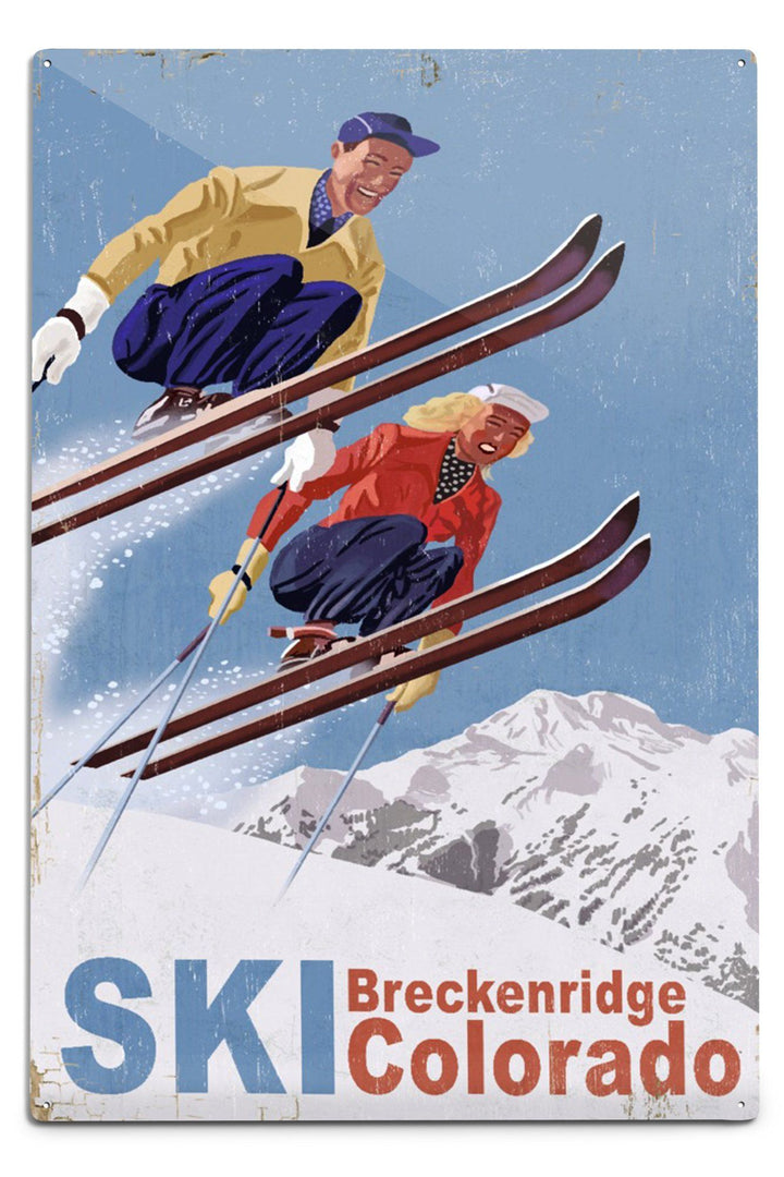 Breckenridge, Colorado, Vintage Skiers, Lantern Press Artwork, Art Prints and Metal Signs Art Lantern Press 