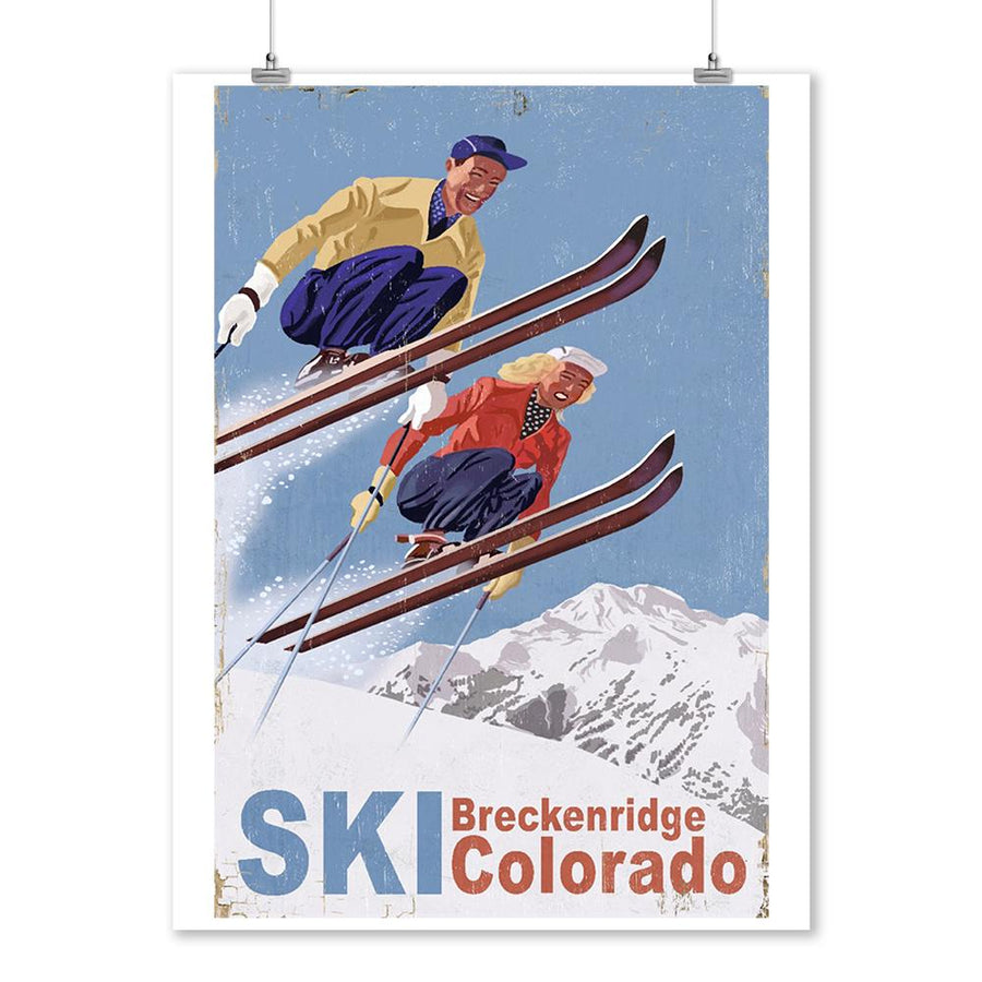 Breckenridge, Colorado, Vintage Skiers, Lantern Press Artwork, Art Prints and Metal Signs Art Lantern Press 