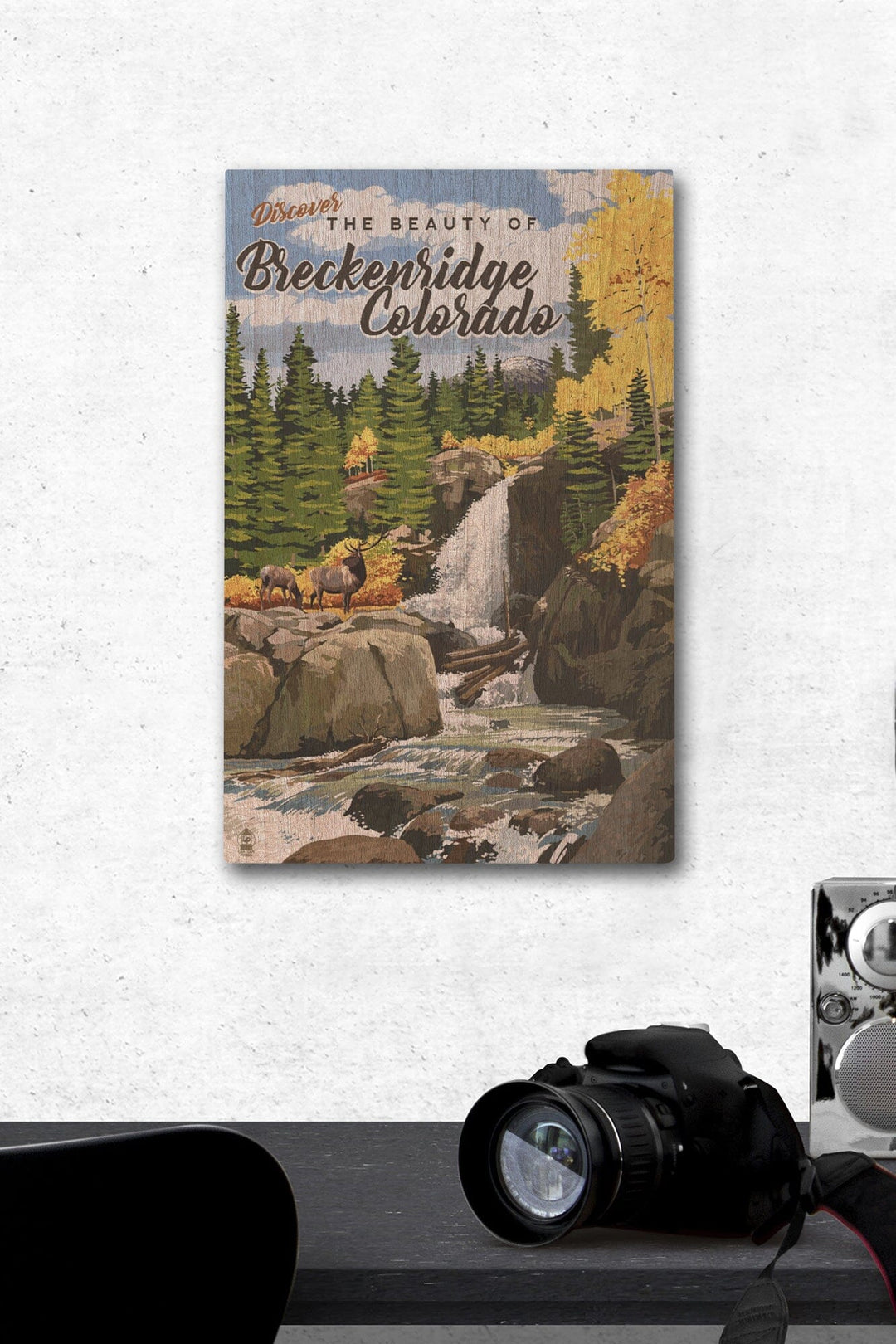 Breckenridge, Colorado, Waterfall, Lantern Press Artwork, Wood Signs and Postcards Wood Lantern Press 12 x 18 Wood Gallery Print 