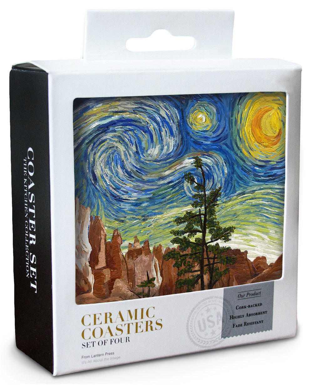 Bryce Canyon National Park, Starry Night National Park Series, Lantern Press Artwork, Coaster Set Coasters Lantern Press 