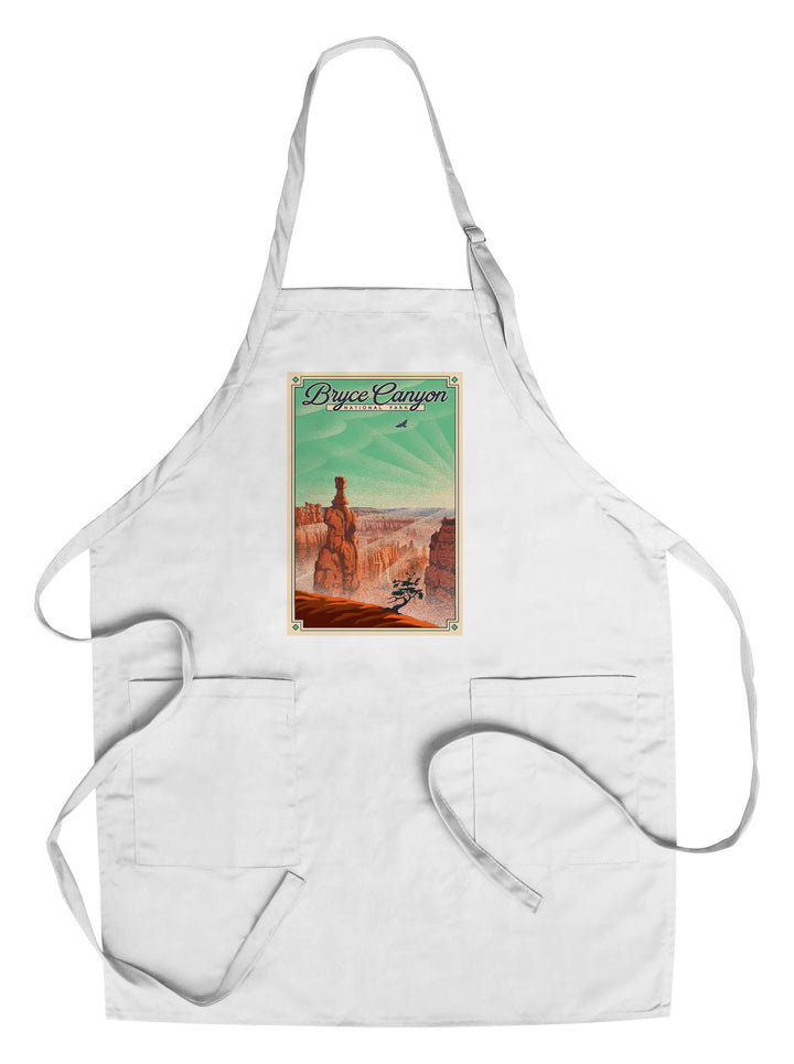 Bryce Canyon National Park, Utah, Bryce Point, Lithograph National Park Series, Lantern Press Artwork, Towels and Aprons Kitchen Lantern Press Chef's Apron 