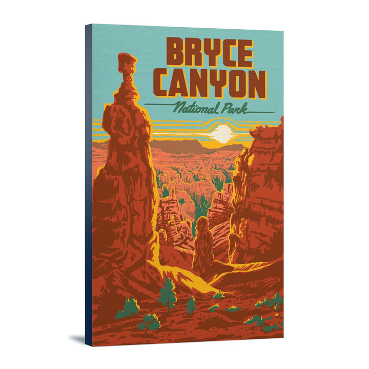 Bryce Canyon National Park, Utah, Explorer Series, Bryce Canyon, Lantern Press Artwork, Stretched Canvas Canvas Lantern Press 12x18 Stretched Canvas 