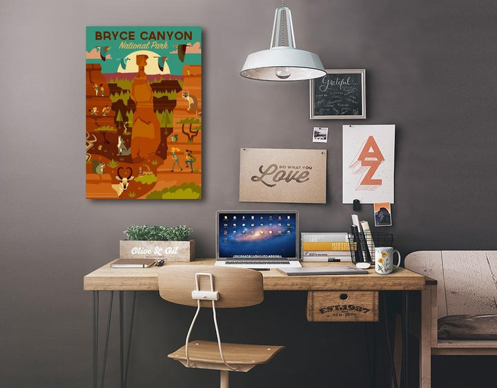 Bryce Canyon National Park, Utah, Geometric National Park Series, Lantern Press Artwork, Art Prints and Metal Signs Art Lantern Press 