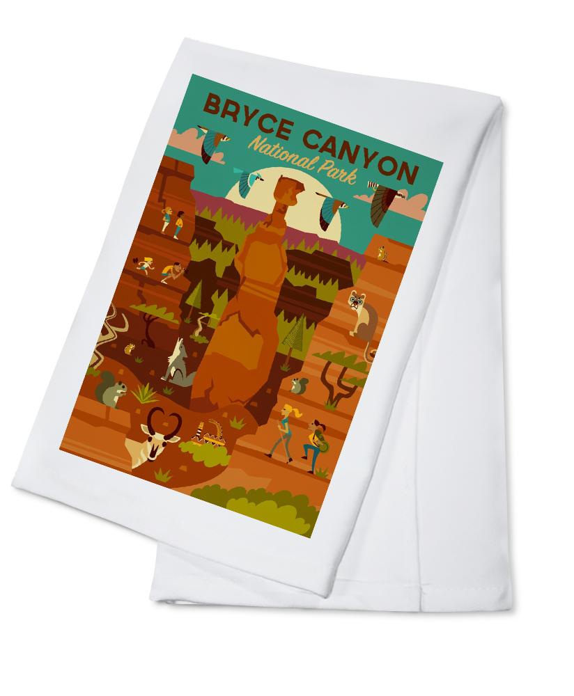 Bryce Canyon National Park, Utah, Geometric National Park Series, Lantern Press Artwork, Towels and Aprons Kitchen Lantern Press Cotton Towel 