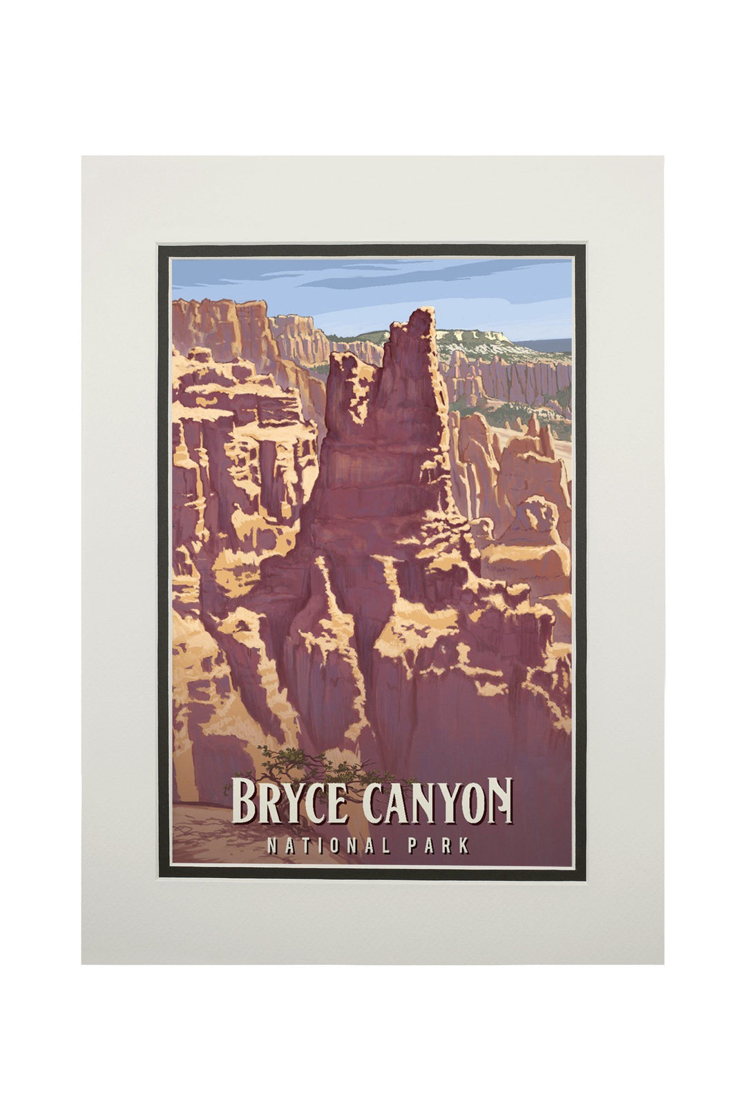 Bryce Canyon National Park, Utah, Painterly National Park Series, Art Prints and Metal Signs Art Lantern Press 11 x 14 Matted Art Print 