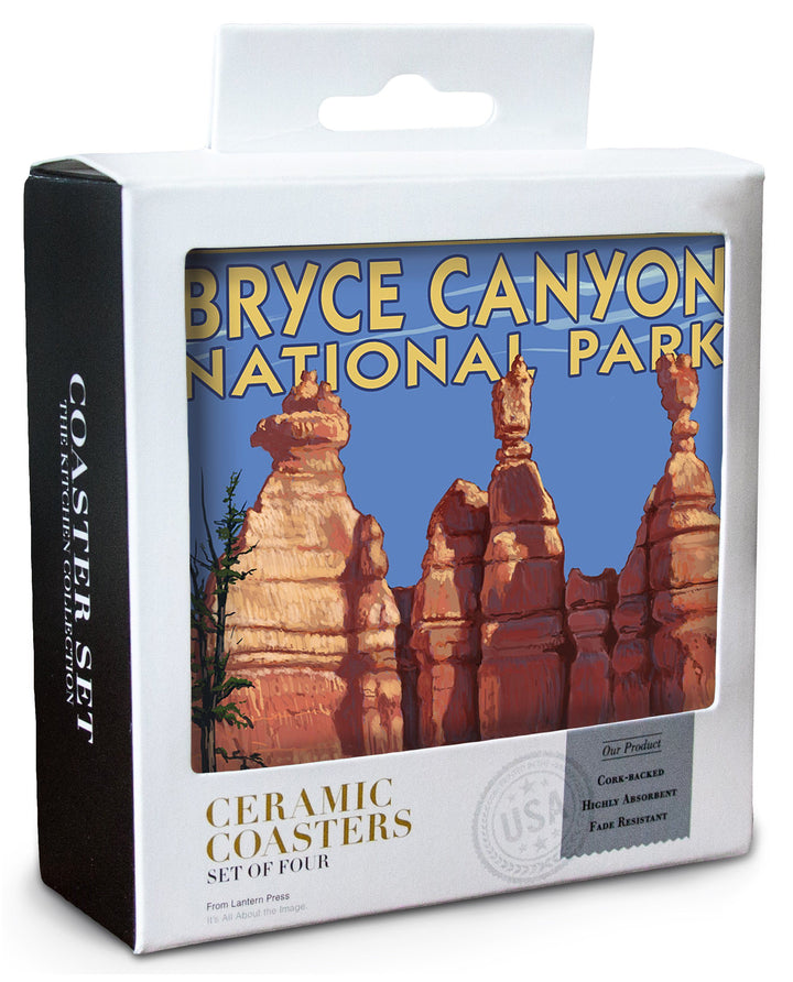 Bryce Canyon National Park, Utah, Summer #2, Lantern Press Artwork, Coaster Set Coasters Lantern Press 