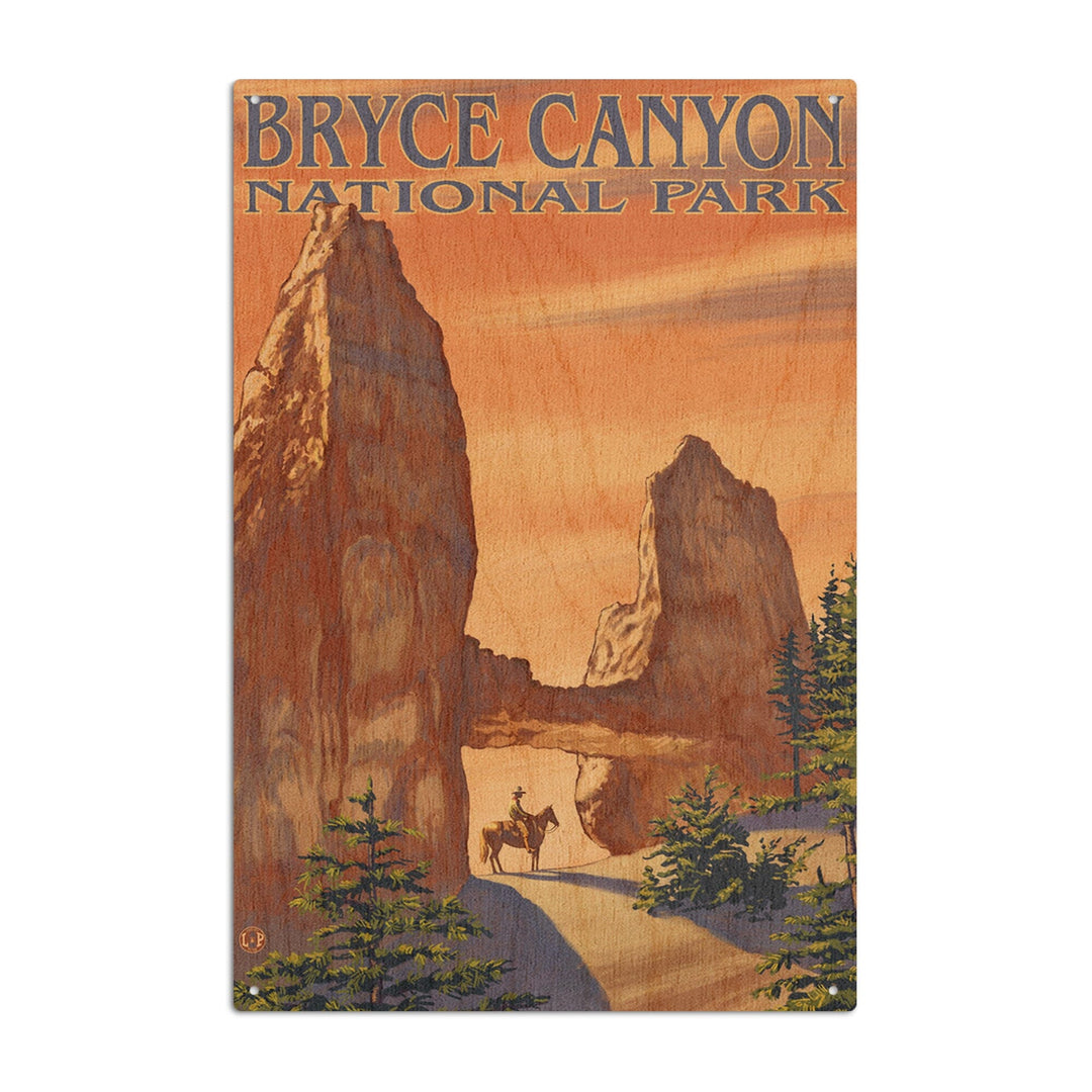 Bryce Canyon National Park, Utah, Tower Bridge, Painterly Series, Lantern Press Artwork, Wood Signs and Postcards Wood Lantern Press 10 x 15 Wood Sign 