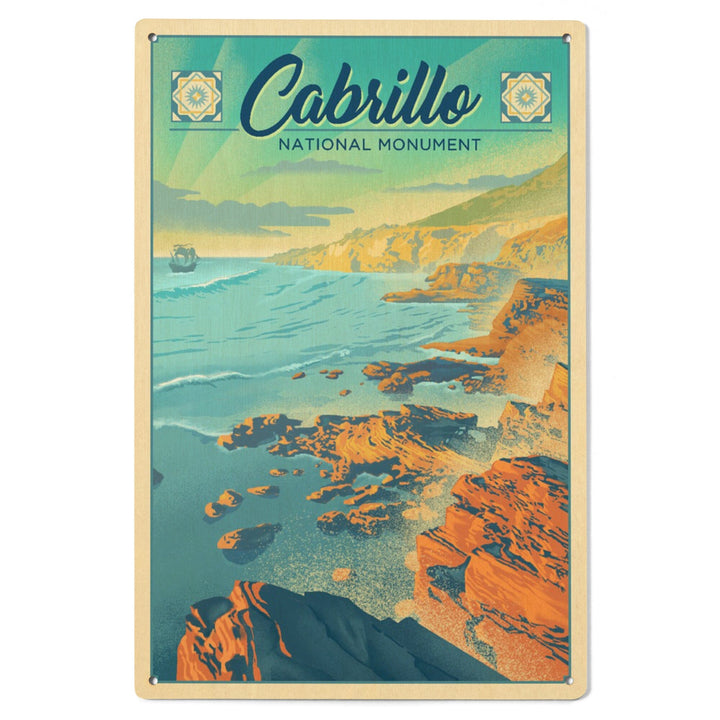 Cabrillo National Monument, California, Lithograph, Lantern Press Artwork, Wood Signs and Postcards Wood Lantern Press 