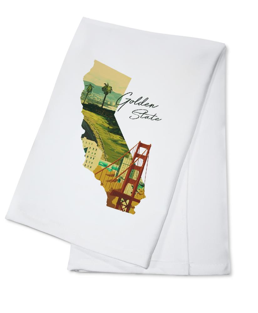 California, Golden State, Organic Cotton Kitchen Tea Towels - Lantern Press