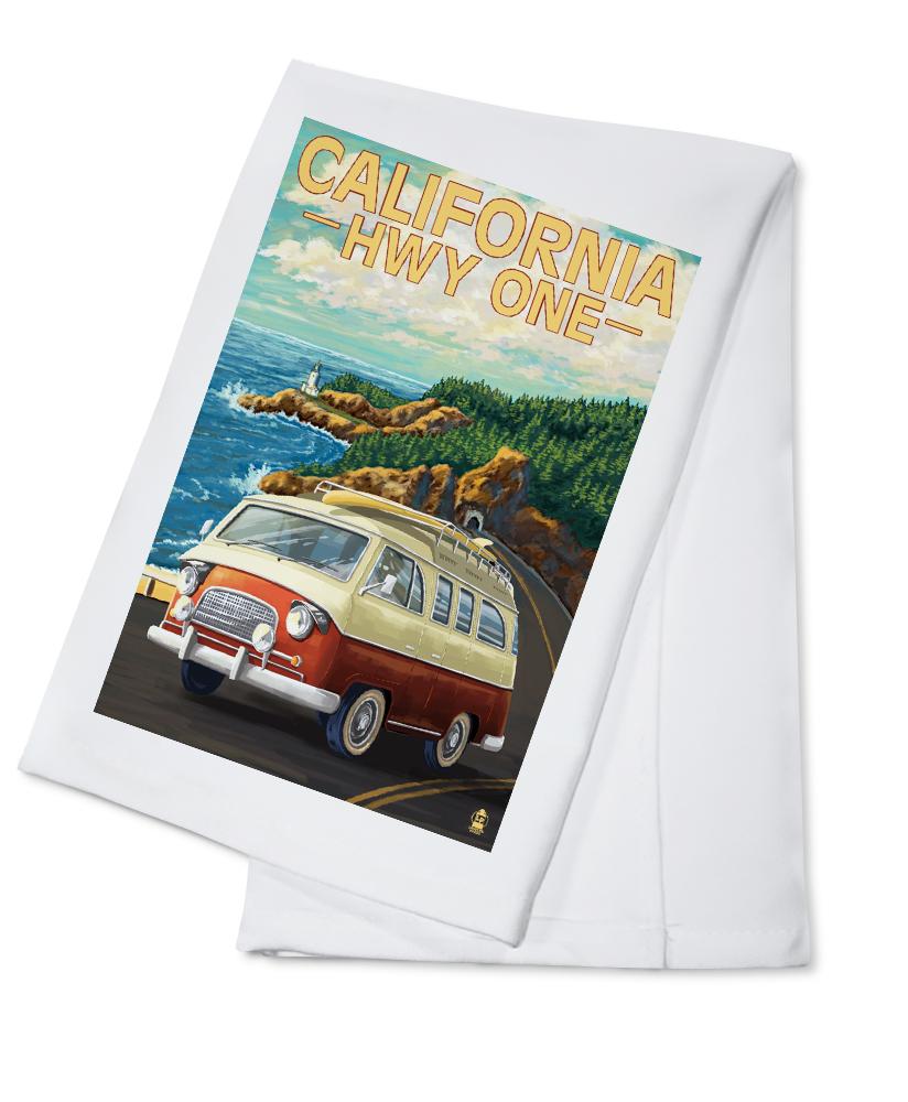 California Highway One, Camper Van, Lantern Press Artwork, Towels and Aprons Kitchen Lantern Press 