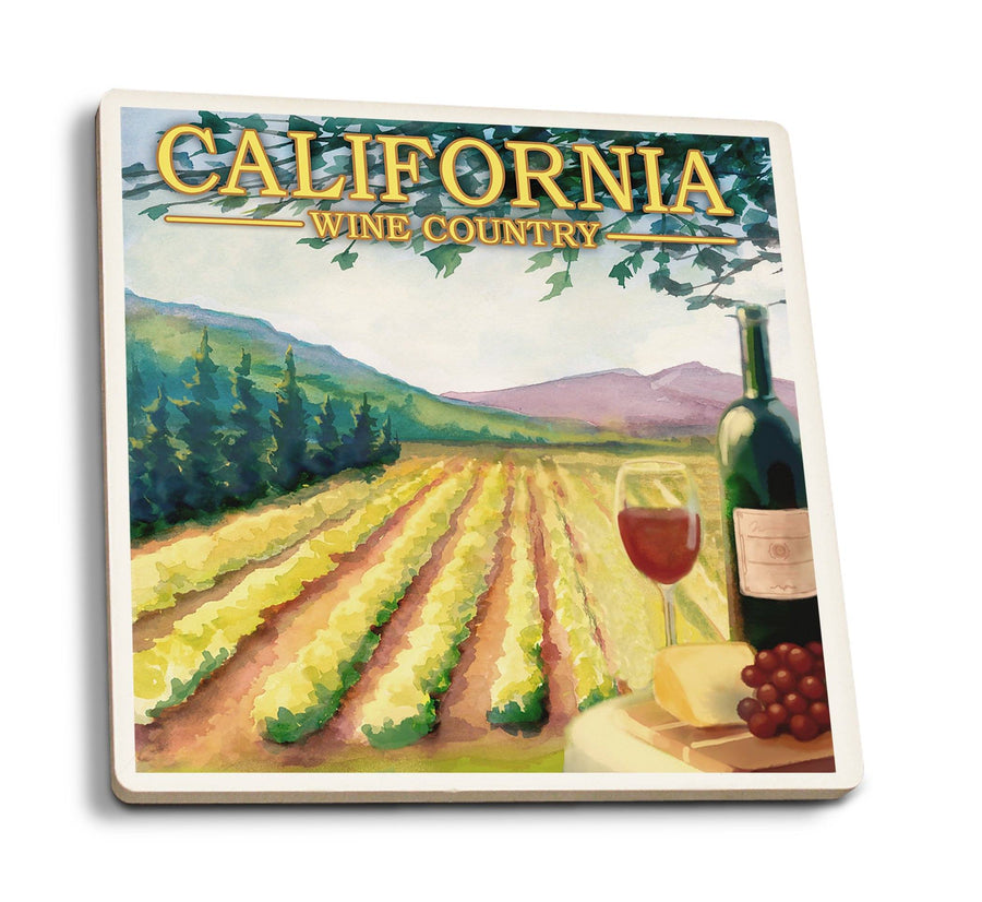 California, Wine Country, Lantern Press Artwork, Coaster Set Coasters Lantern Press 