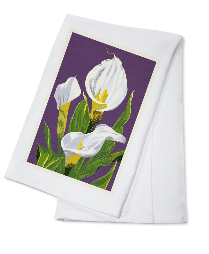 Calla Lily, Letterpress, Lantern Press Poster, Towels and Aprons Kitchen Lantern Press Cotton Towel 