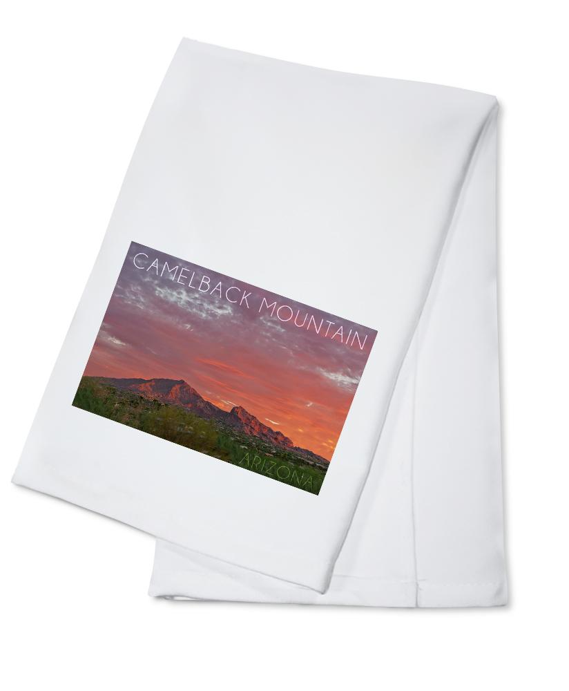 Camelback Mountain, Arizona, Sunset Photography, Towels and Aprons Kitchen Lantern Press Cotton Towel 
