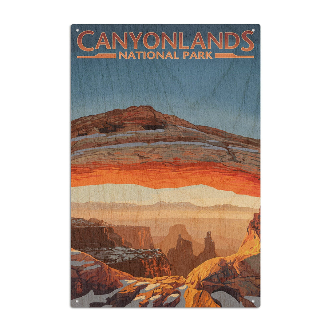 Canyonlands National Park, Utah, Arch, Painterly Series, Lantern Press Artwork, Wood Signs and Postcards Wood Lantern Press 10 x 15 Wood Sign 