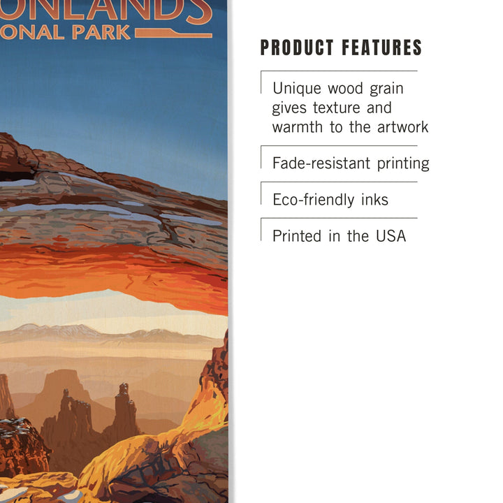 Canyonlands National Park, Utah, Arch, Painterly Series, Lantern Press Artwork, Wood Signs and Postcards Wood Lantern Press 