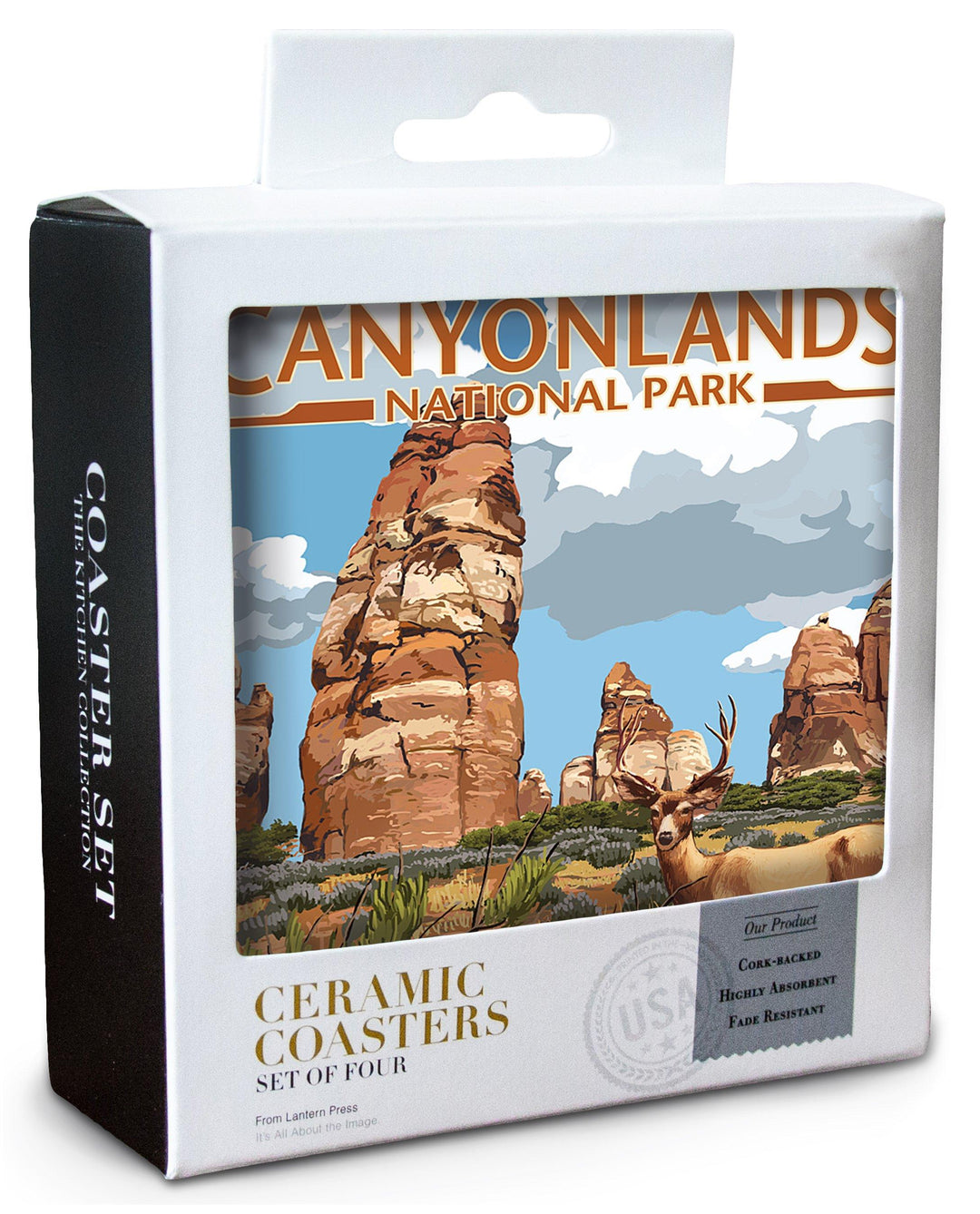 Canyonlands National Park, Utah, Chesler & Deer, Lantern Press Artwork, Coaster Set Coasters Lantern Press 