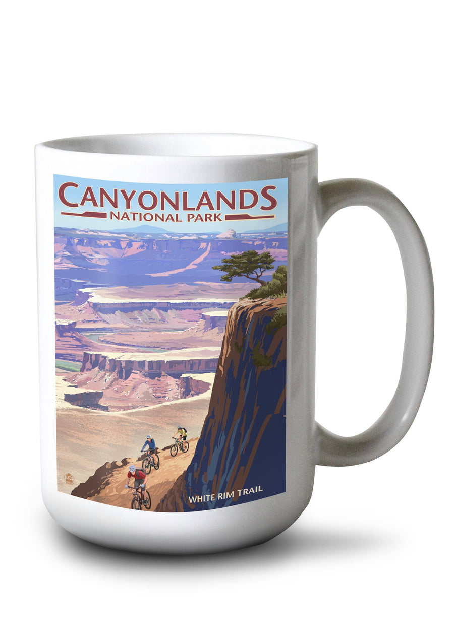 Canyonlands National Park, Utah, Conflunce & Bikers, Lantern Press Artwork, Ceramic Mug Lifestyle-Mug Lantern Press 