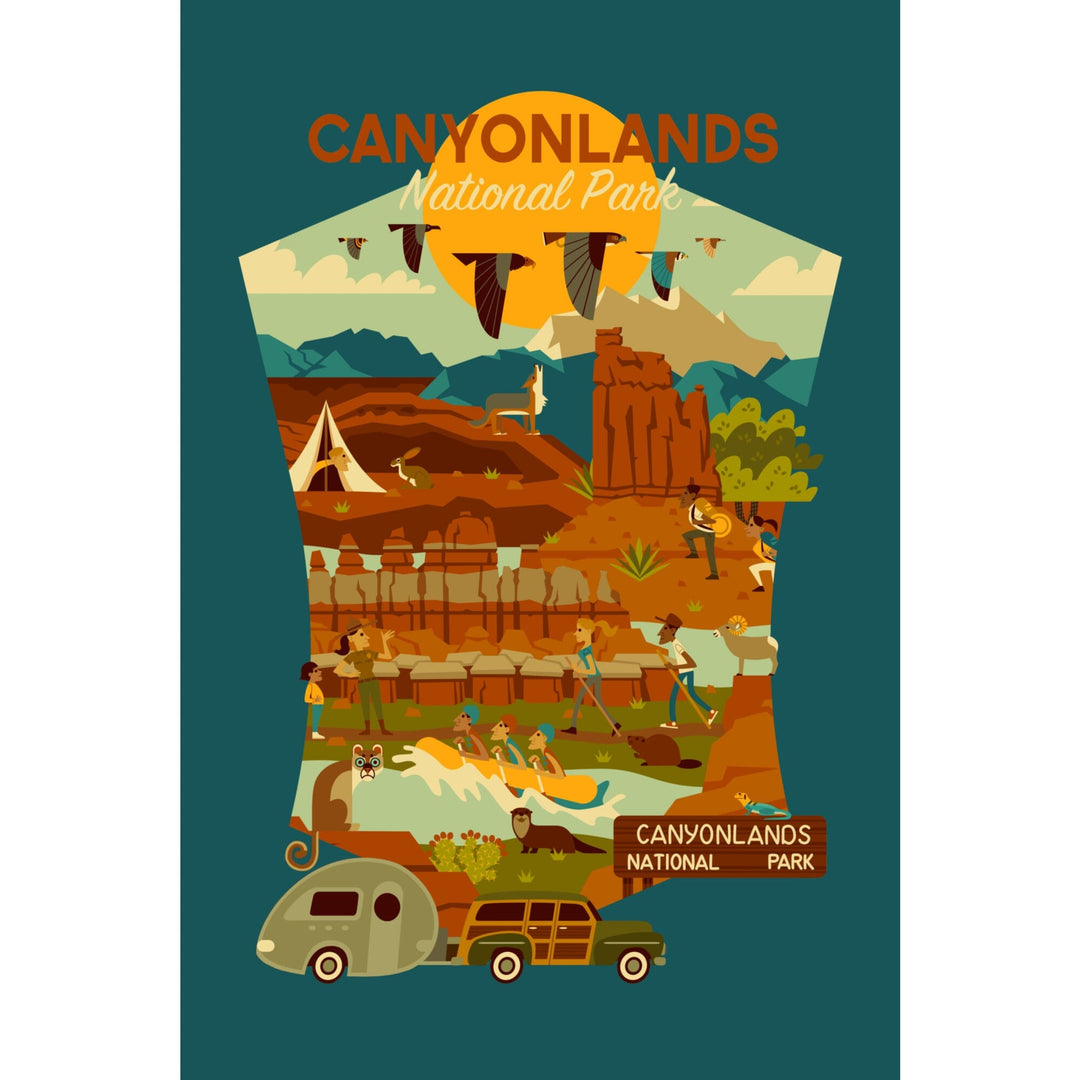 Canyonlands National Park, Utah, Geometric, Contour, Lantern Press Artwork Kitchen Lantern Press 