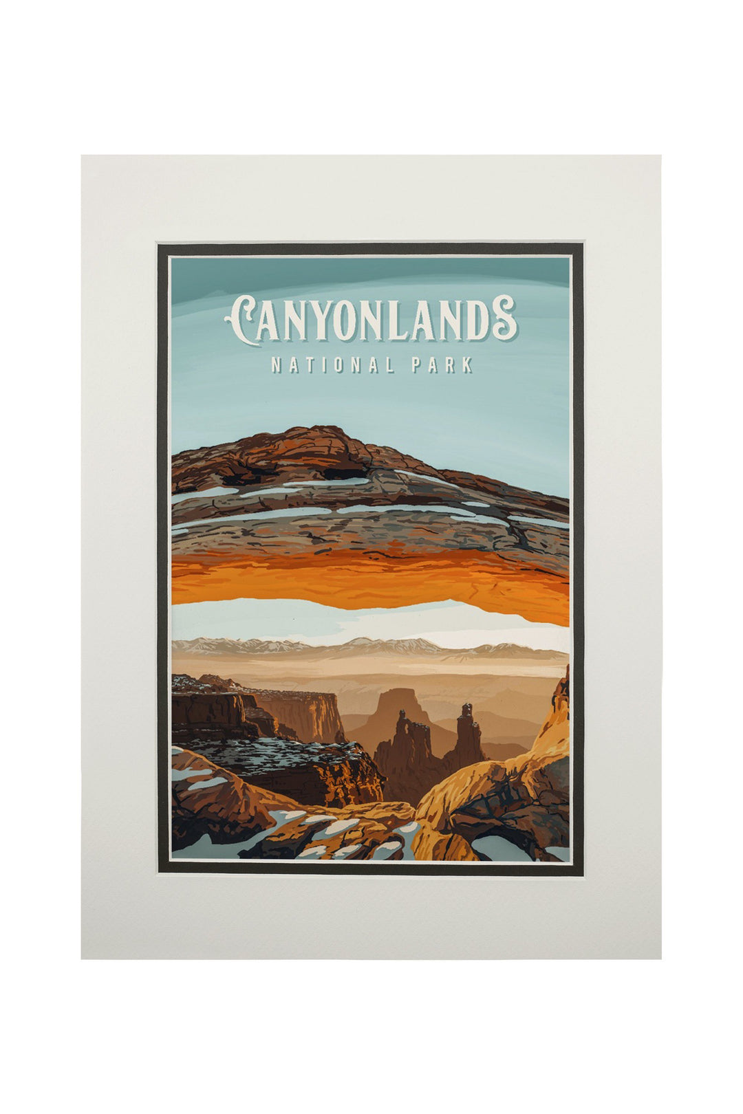 Canyonlands National Park, Utah, Painterly National Park Series, Art Prints and Metal Signs Art Lantern Press 11 x 14 Matted Art Print 