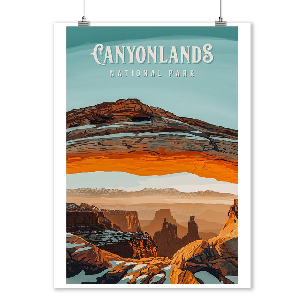 Canyonlands National Park, Utah, Painterly National Park Series, Art Prints and Metal Signs Art Lantern Press 12 x 18 Art Print 
