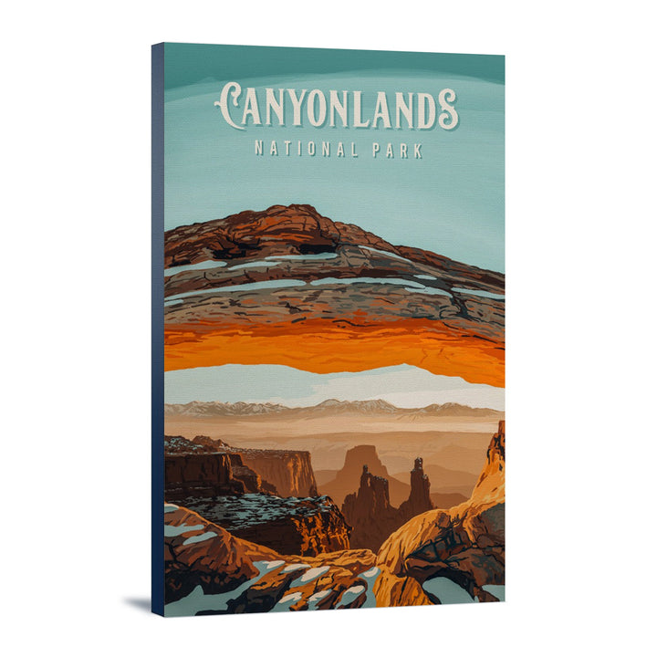 Canyonlands National Park, Utah, Painterly National Park Series, Stretched Canvas Canvas Lantern Press 12x18 Stretched Canvas 