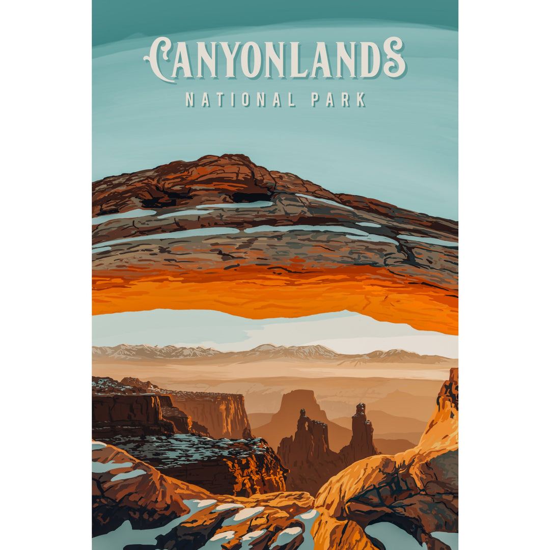 Canyonlands National Park, Utah, Painterly National Park Series, Stretched Canvas Canvas Lantern Press 