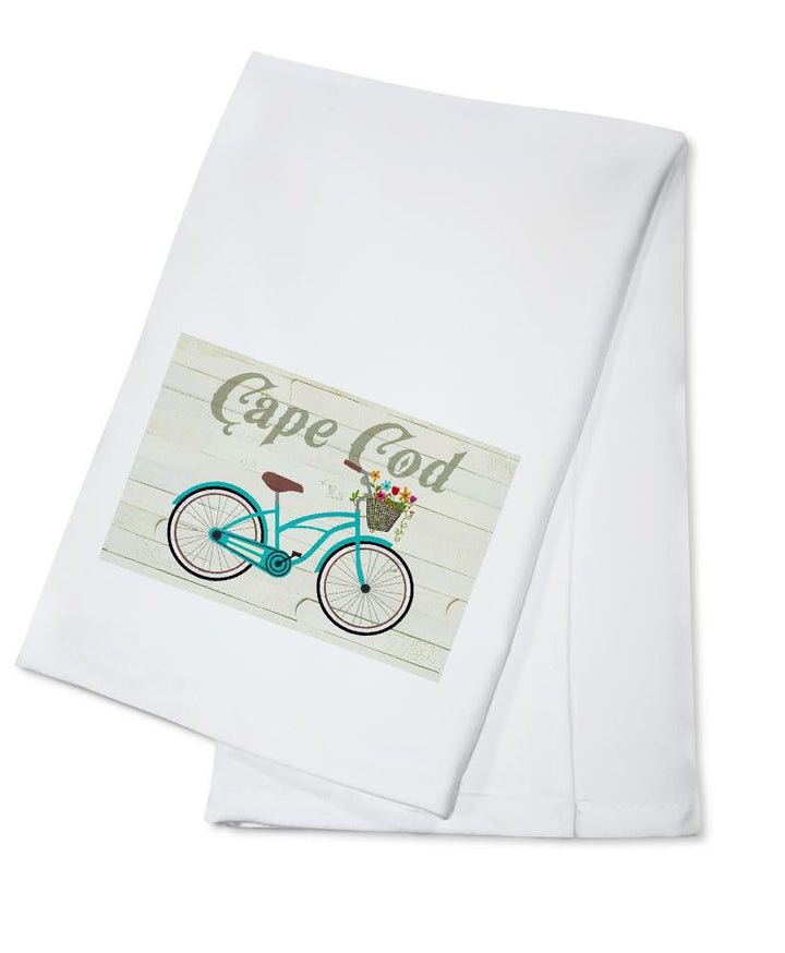 Cape Cod, Massachusetts, Beach Cruiser & Basket, Lantern Press Artwork, Towels and Aprons Kitchen Lantern Press Cotton Towel 