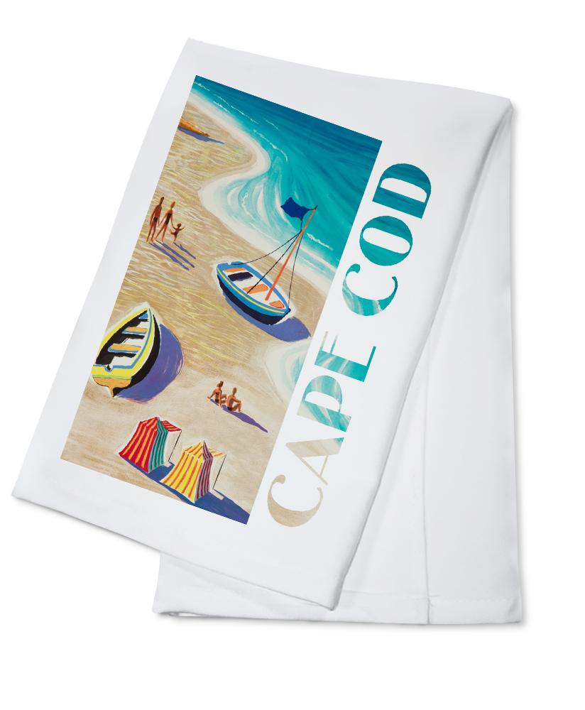Cape Cod, Massachusetts, Beach Scene, Lantern Press Artwork, Towels and Aprons Kitchen Lantern Press Cotton Towel 