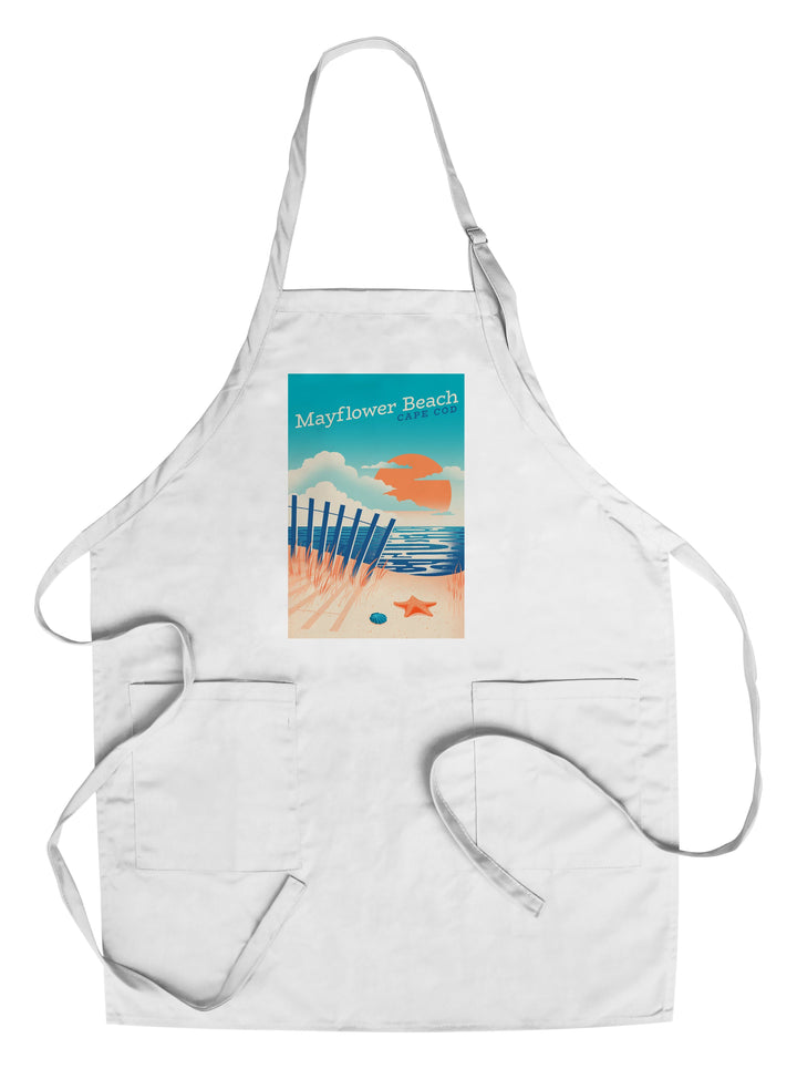 Cape Cod, Massachusetts, Mayflower Beach, Sun-faded Shoreline Collection, Glowing Shore, Beach Scene, Towels and Aprons Kitchen Lantern Press Chef's Apron 