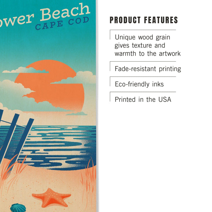 Cape Cod, Massachusetts, Mayflower Beach, Sun-faded Shoreline Collection, Glowing Shore, Beach Scene, Wood Signs and Postcards Wood Lantern Press 
