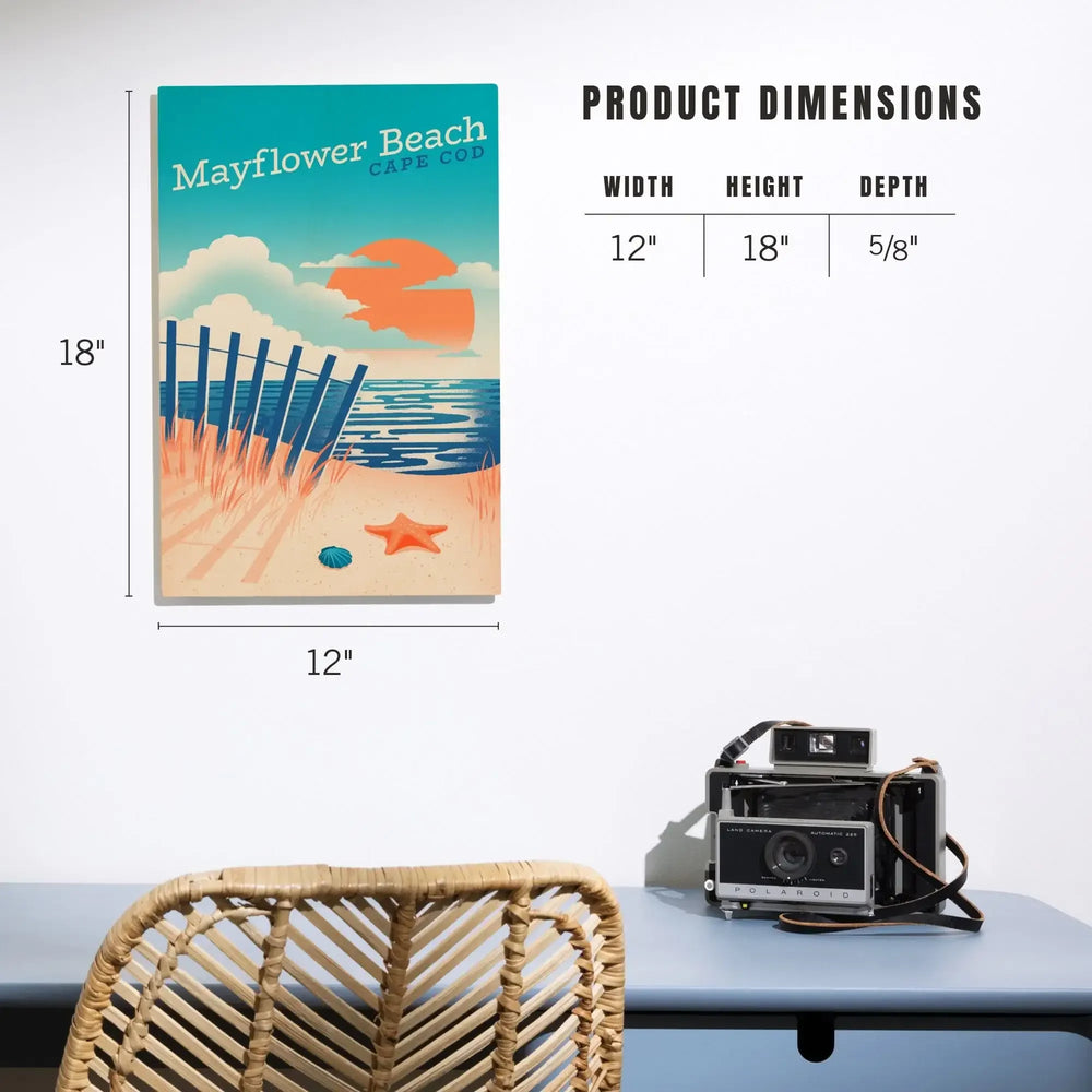 Cape Cod, Massachusetts, Mayflower Beach, Sun-faded Shoreline Collection, Glowing Shore, Beach Scene, Wood Signs and Postcards - Lantern Press
