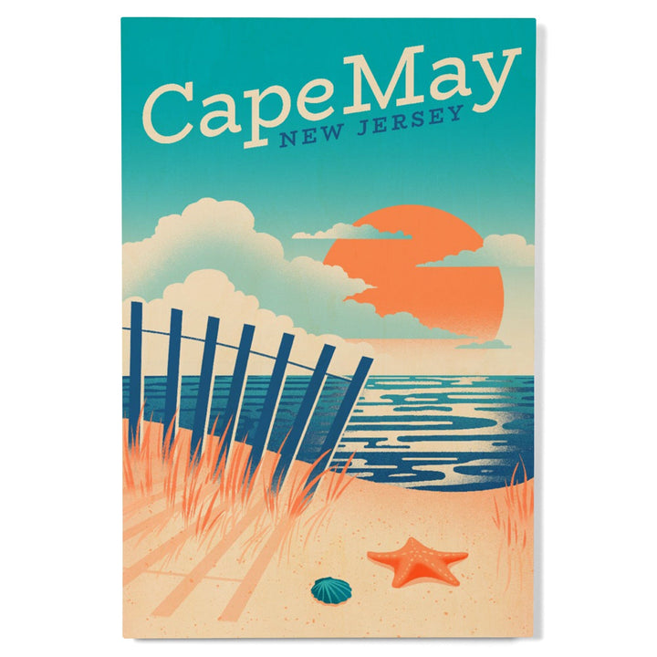Cape May Point, New Jersey, Sun-faded Shoreline Collection, Glowing Shore, Beach Scene, Wood Signs and Postcards Wood Lantern Press 