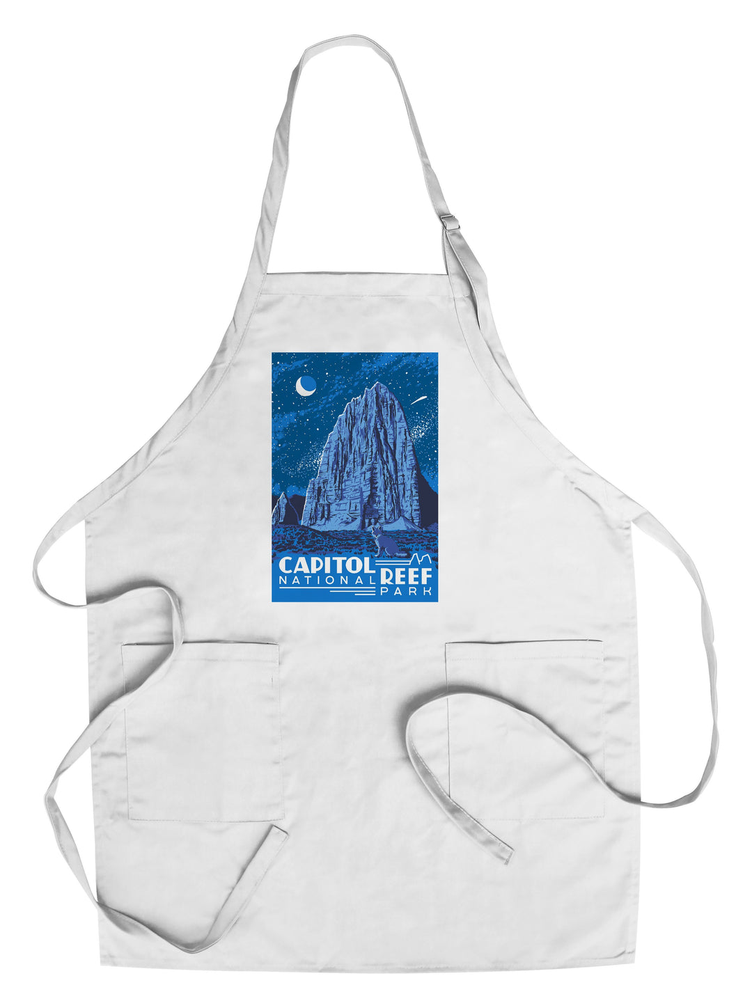 Capitol Reef National Park, Torrey, Utah, Explorer Series, Nighttime Scene, Lantern Press Artwork, Towels and Aprons Kitchen Lantern Press Chef's Apron 