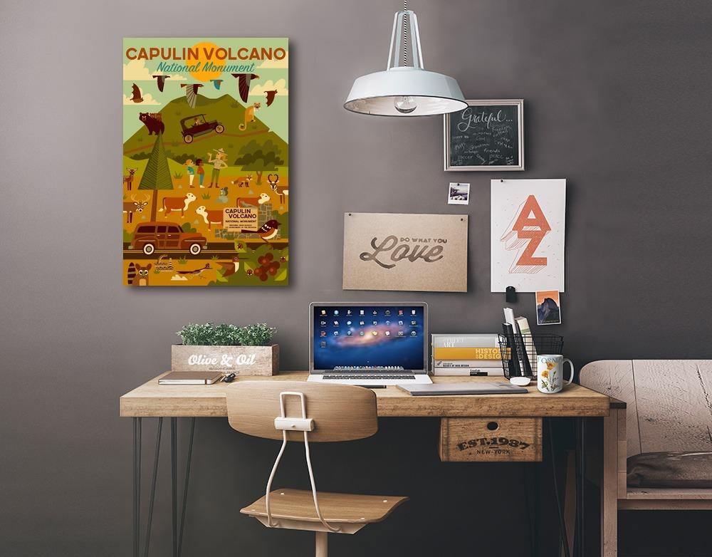 Capulin Volcano National Monument, New Mexico, Geometric, Lantern Press Artwork, Stretched Canvas Canvas Lantern Press 