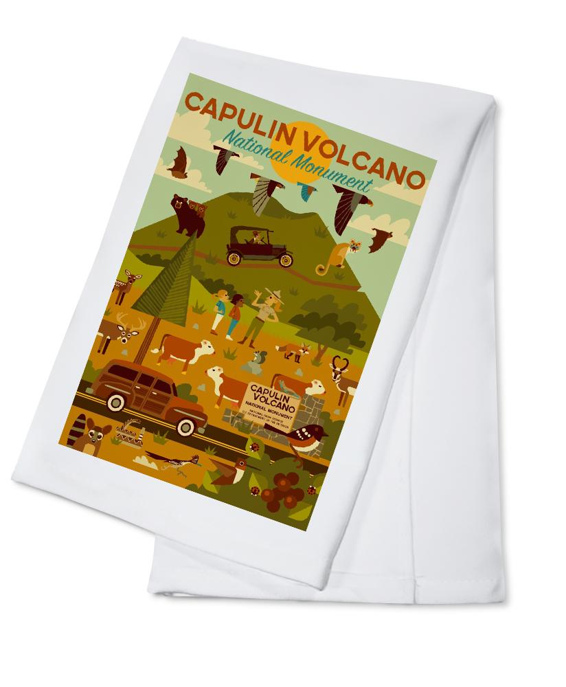 Capulin Volcano National Monument, New Mexico, Geometric, Lantern Press Artwork, Towels and Aprons Kitchen Lantern Press Cotton Towel 