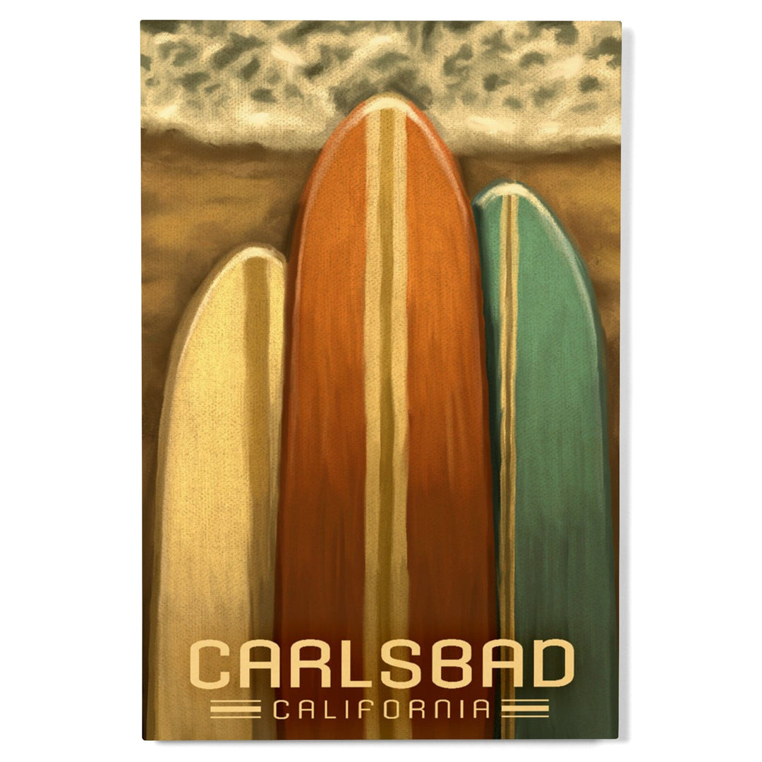 Carlsbad, California, Surfboards, Oil Painting, Lantern Press Artwork, Wood Signs and Postcards Wood Lantern Press 