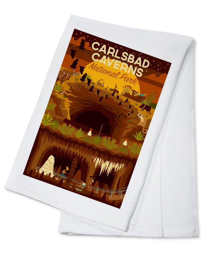 Carlsbad Caverns National Park, New Mexico, Geometric National Park Series, Lantern Press Artwork, Towels and Aprons Kitchen Lantern Press Cotton Towel 