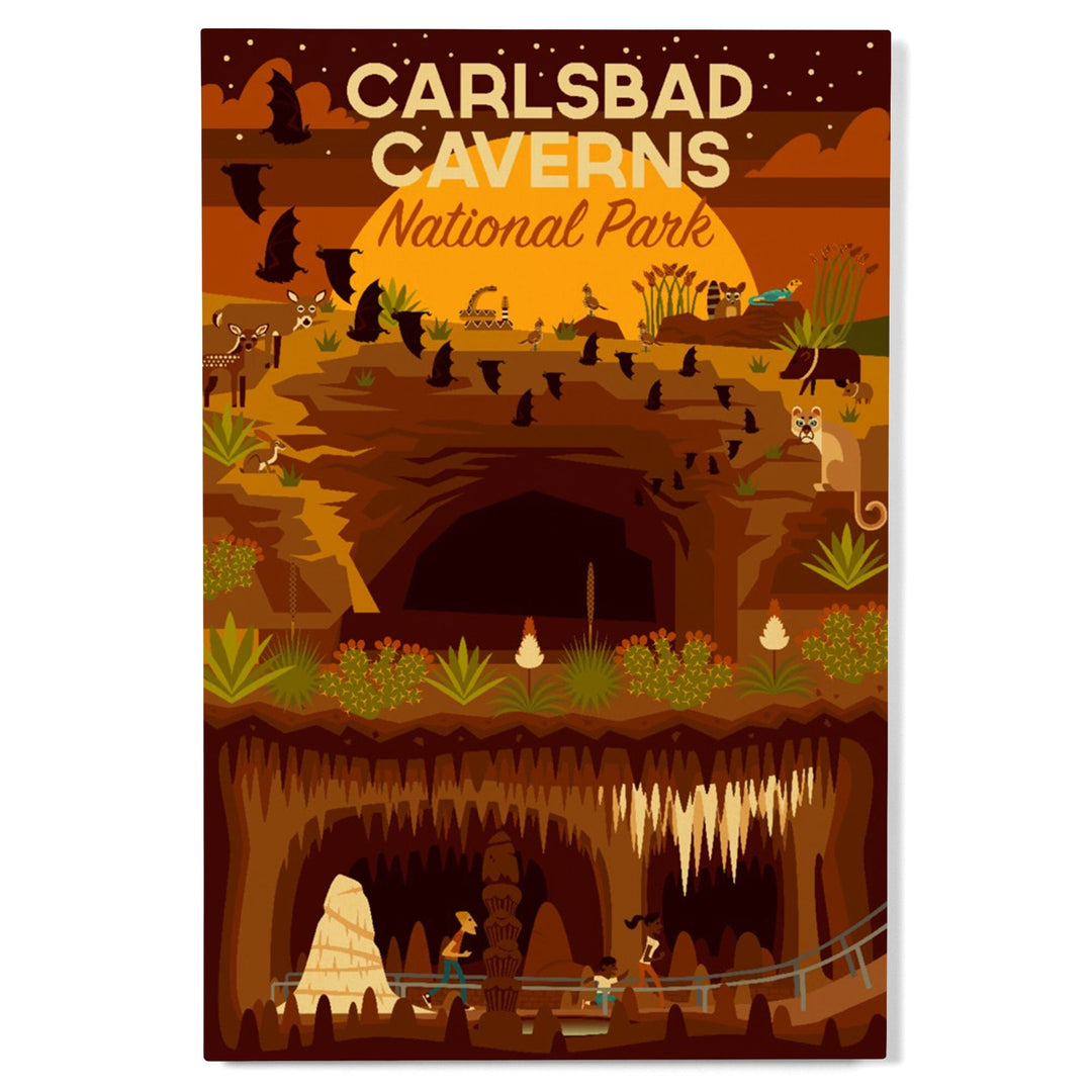 Carlsbad Caverns National Park, New Mexico, Geometric National Park Series, Lantern Press Artwork, Wood Signs and Postcards Wood Lantern Press 