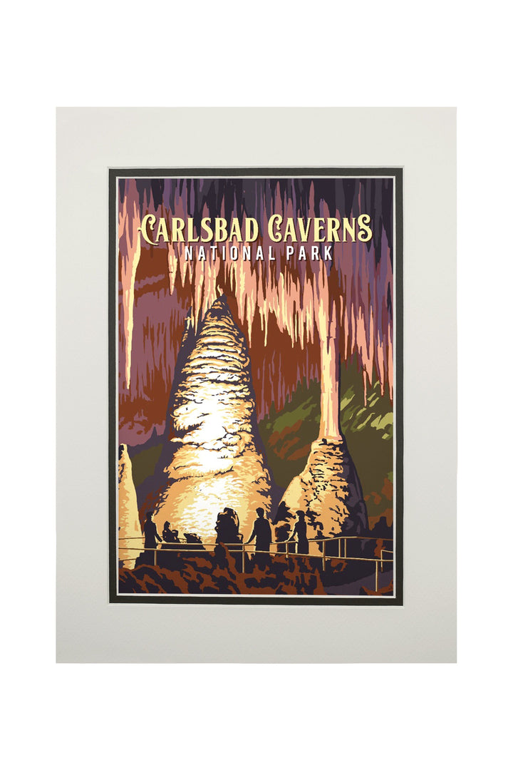 Carlsbad Caverns National Park, New Mexico, Painterly National Park Series, Art Prints and Metal Signs Art Lantern Press 11 x 14 Matted Art Print 