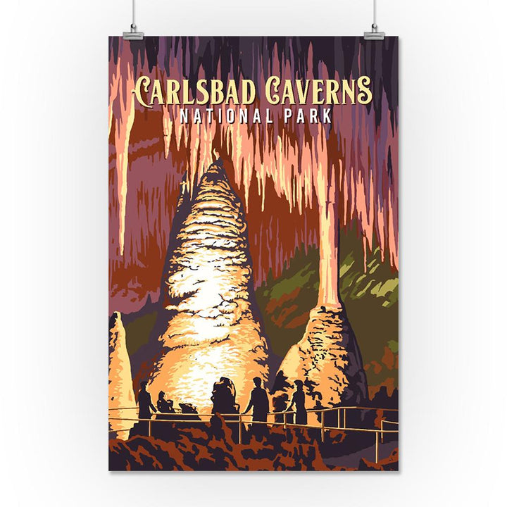 Carlsbad Caverns National Park, New Mexico, Painterly National Park Series, Art Prints and Metal Signs Art Lantern Press 16 x 24 Giclee Print 