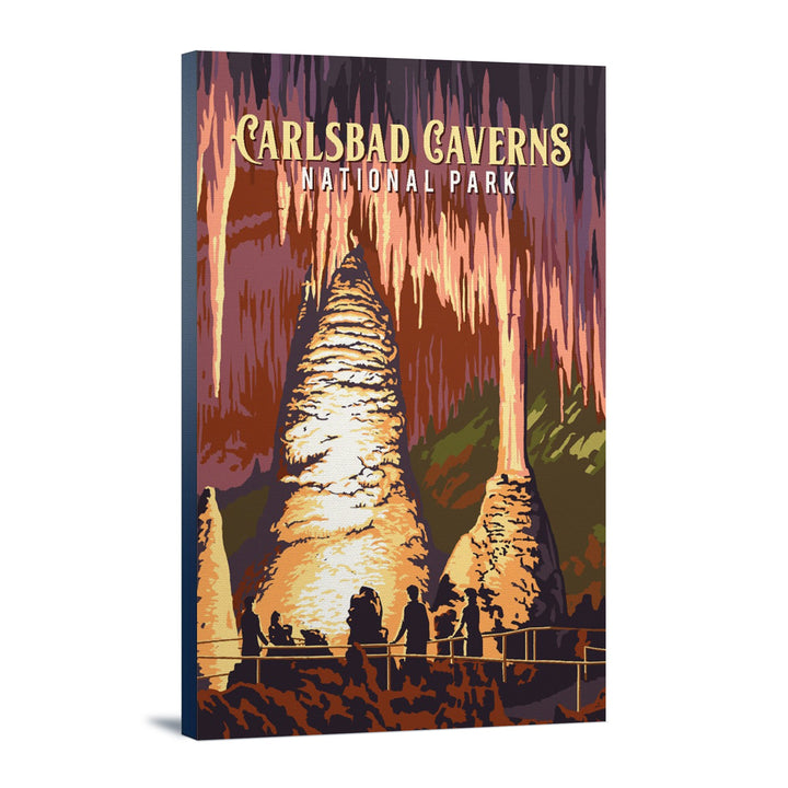 Carlsbad Caverns National Park, New Mexico, Painterly National Park Series, Stretched Canvas Canvas Lantern Press 16x24 Stretched Canvas 