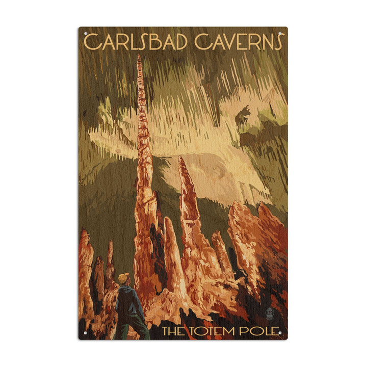 Carlsbad Caverns National Park, New Mexico, The Totem Pole, Lantern Press Poster, Wood Signs and Postcards Wood Lantern Press 10 x 15 Wood Sign 
