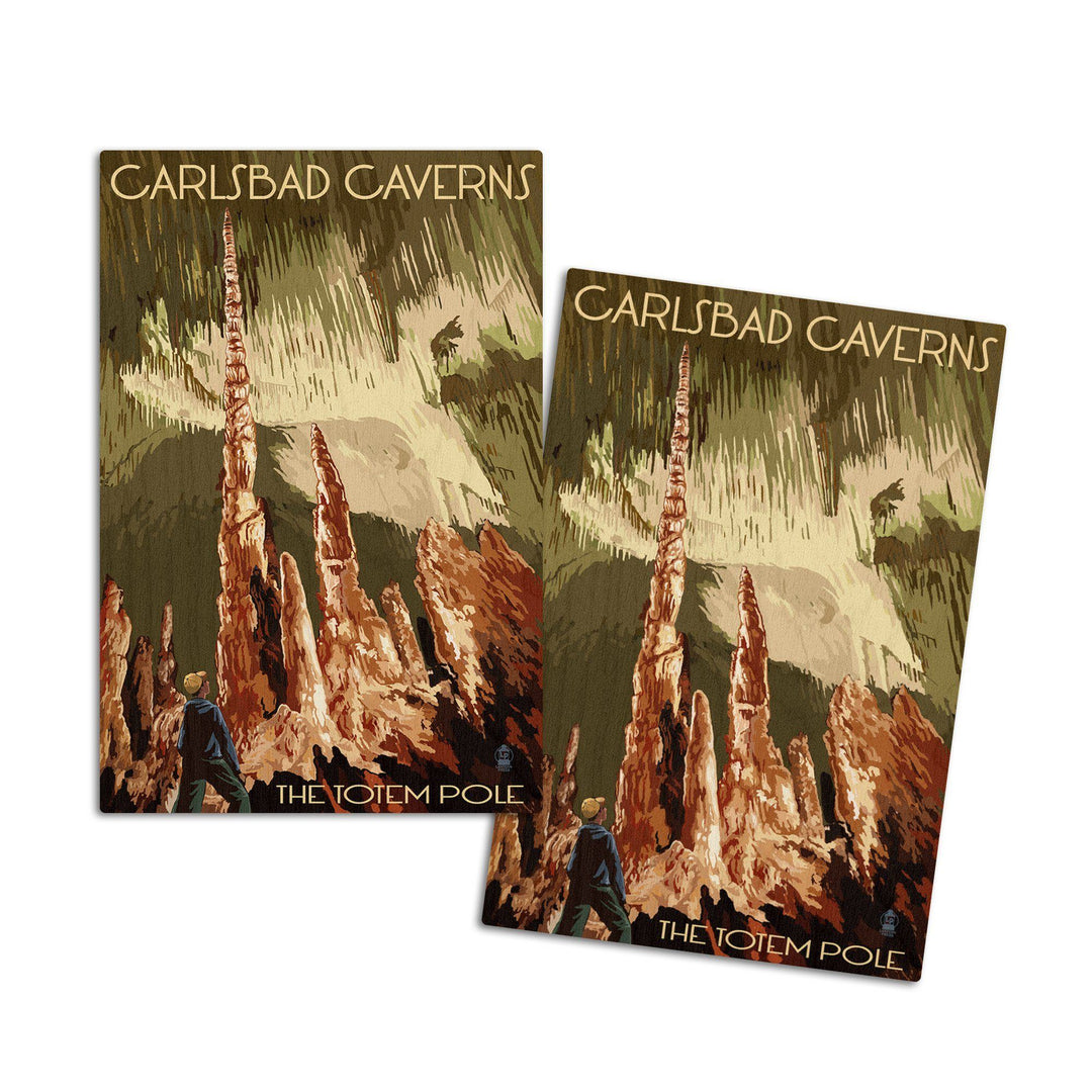 Carlsbad Caverns National Park, New Mexico, The Totem Pole, Lantern Press Poster, Wood Signs and Postcards Wood Lantern Press 