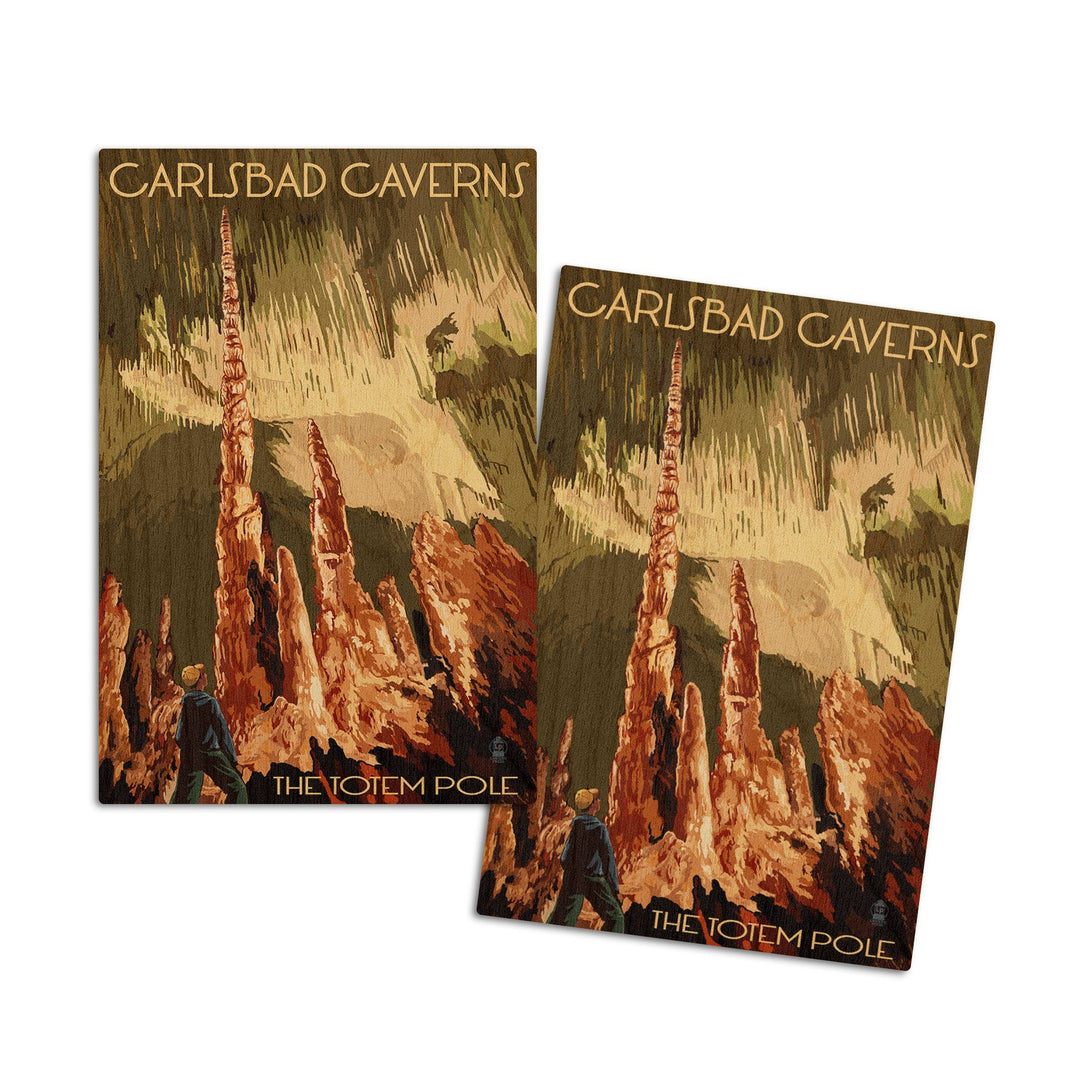 Carlsbad Caverns National Park, New Mexico, The Totem Pole, Lantern Press Poster, Wood Signs and Postcards Wood Lantern Press 4x6 Wood Postcard Set 