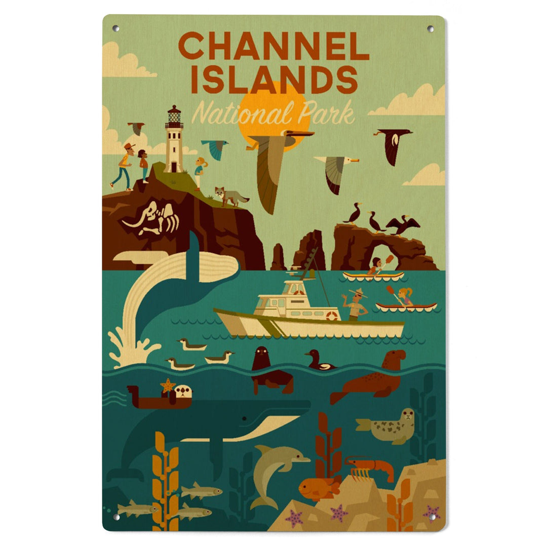 Channel Islands National Park, California, Geometric National Park Series, Lantern Press Artwork, Wood Signs and Postcards Wood Lantern Press 