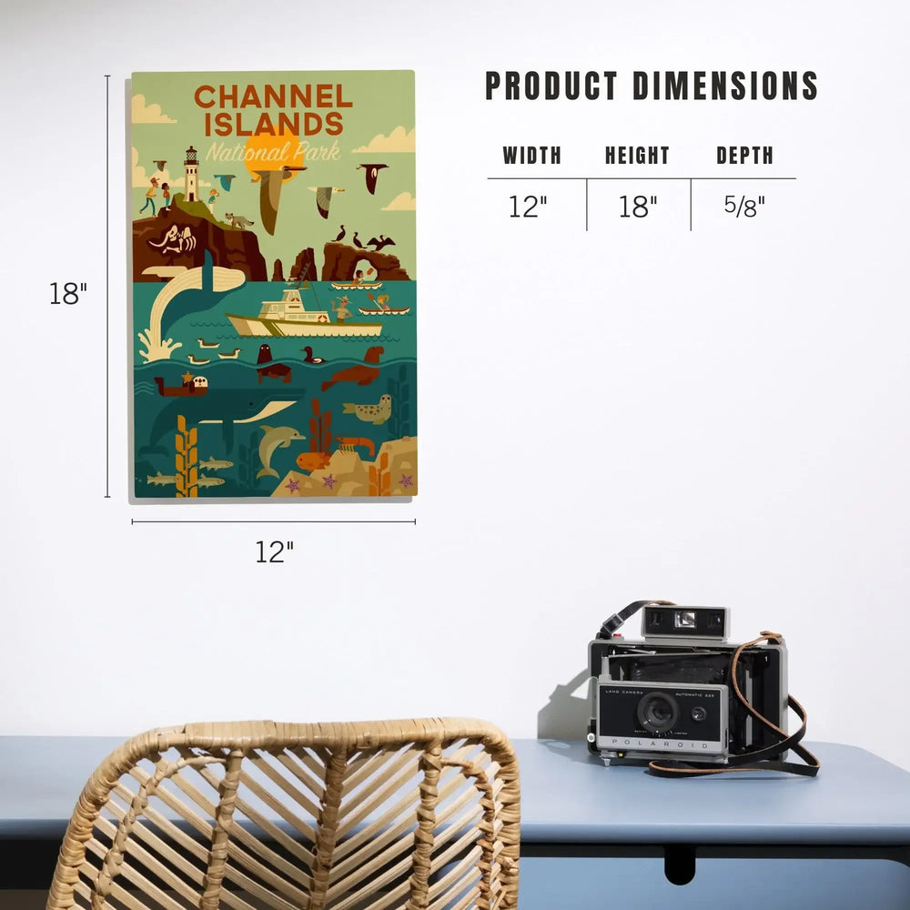 Channel Islands National Park, California, Geometric National Park Series, Lantern Press Artwork, Wood Signs and Postcards - Lantern Press