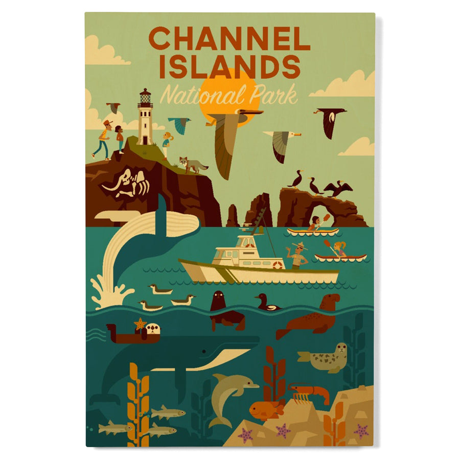 Channel Islands National Park, California, Geometric National Park Series, Lantern Press Artwork, Wood Signs and Postcards Wood Lantern Press 